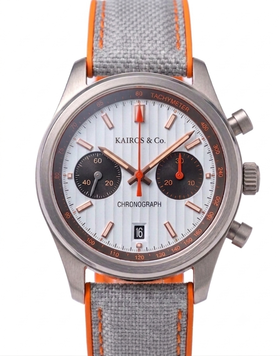 Chronograph Steel / liner texture white & orange